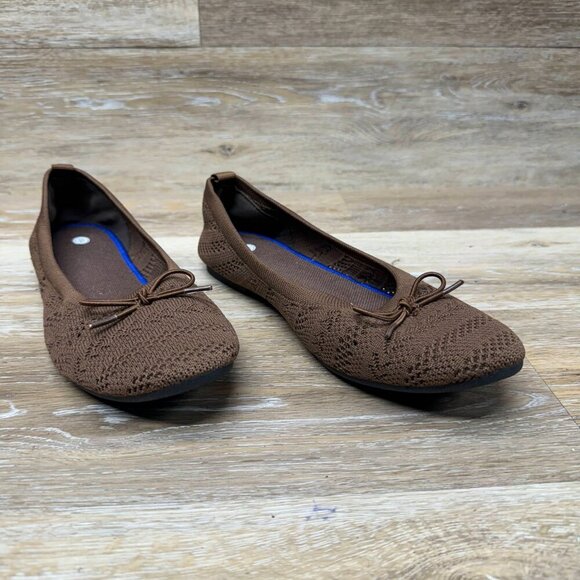 Heawish Brown Crocket Lace Ballet Flat Women's Size 10 - Picture 6 of 6